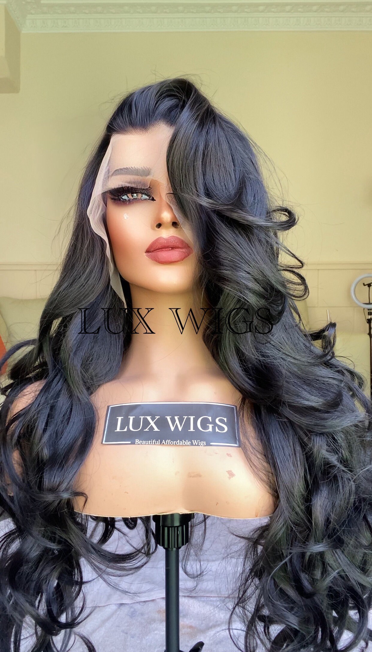 Storm. Black Lace Front Wig. Long Layers Wig. 30” black long wig. Thick black wig. Natural black wig. Luxury wigs