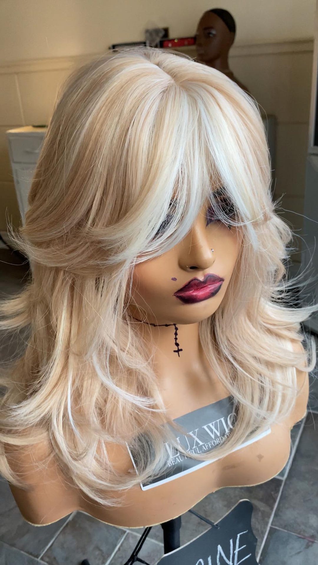 Mystique Wig Long Blonde with Fringe main image 1