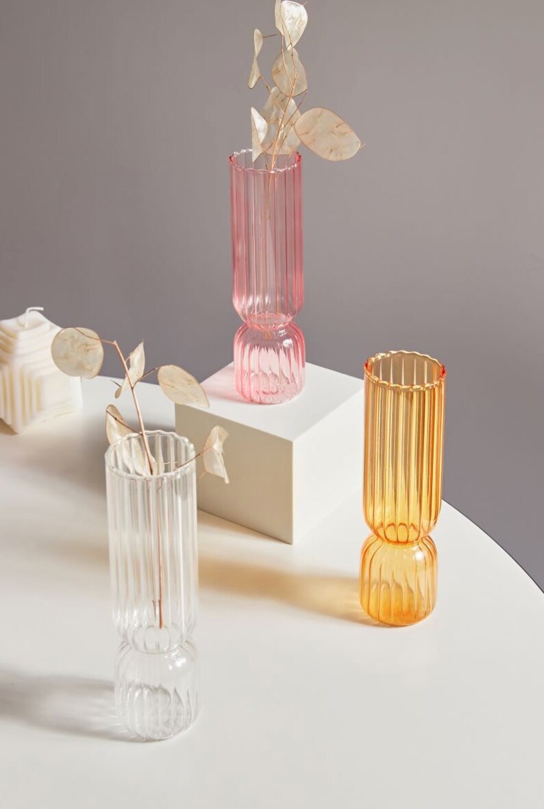 Nordic Glass Vase Small Glass Vases Flower Arrangement Etsy