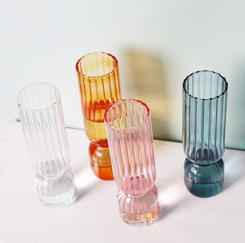 Nordic Glass Vase Small Glass Vases Flower Arrangement Etsy
