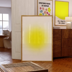 Gelb Verschwommener Farbverlauf, Maximalismus Abstrakt Dopamin Dekor Blur Aura Poster Kreis Druck Strahlende Licht Wohnung Ästhetische Wandkunst Blase