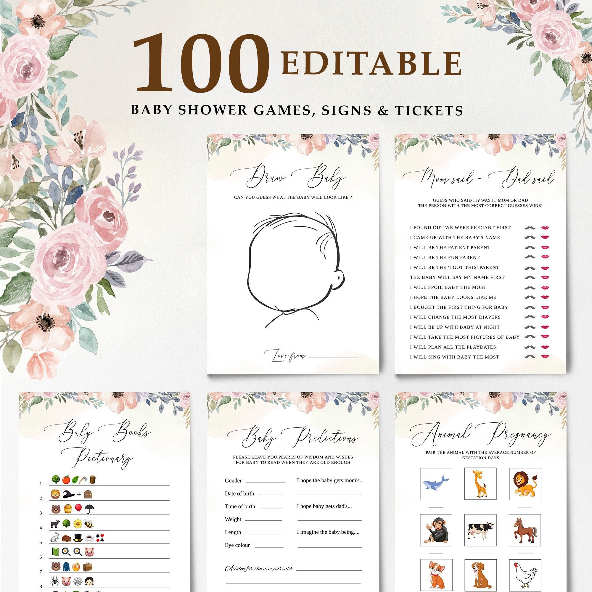 100 GAMES Editable Baby Shower Templates Baby Shower Games Etsy 100 GAMES Editable Baby Shower Templates Baby Shower Games Etsy