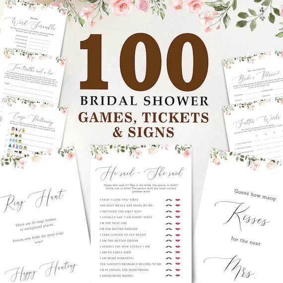 100 Editable Bridal Shower Templates Printable Bridal Shower - Etsy
