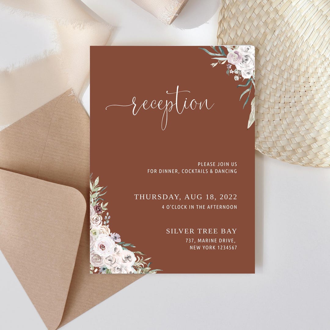 RECEPTION INVITE Templates, Elegant Reception, RECEPTION Invitation ...