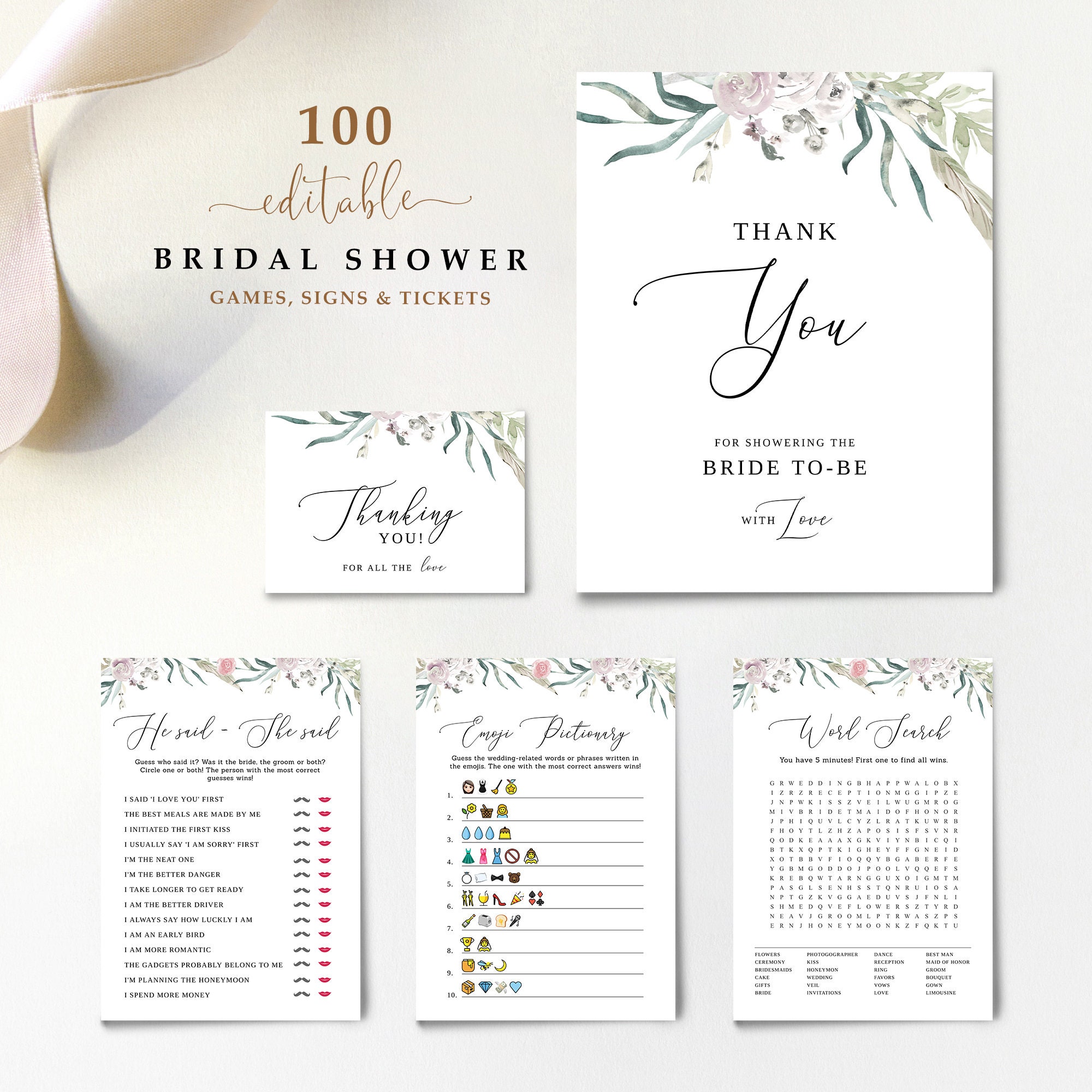 100 Editable Bridal Shower Templates Printable Bridal Shower - Etsy ...