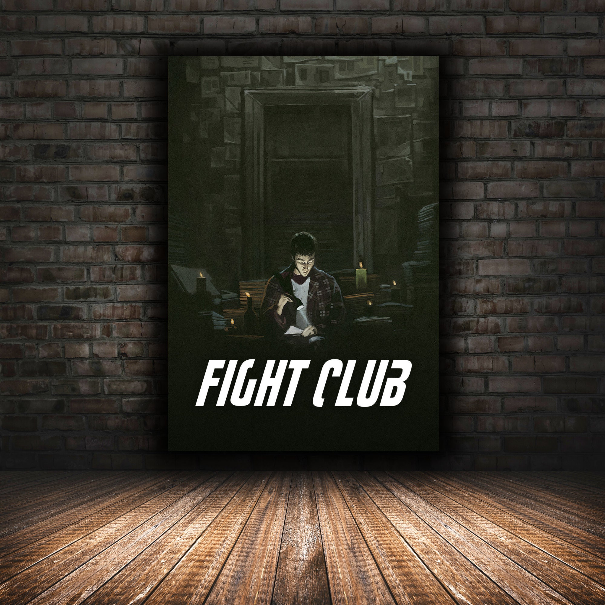 Discover Fight Club Poster, Retro Comic Style, Movie Film, Brad Pit, Wall Art, Hollywood , No Frame