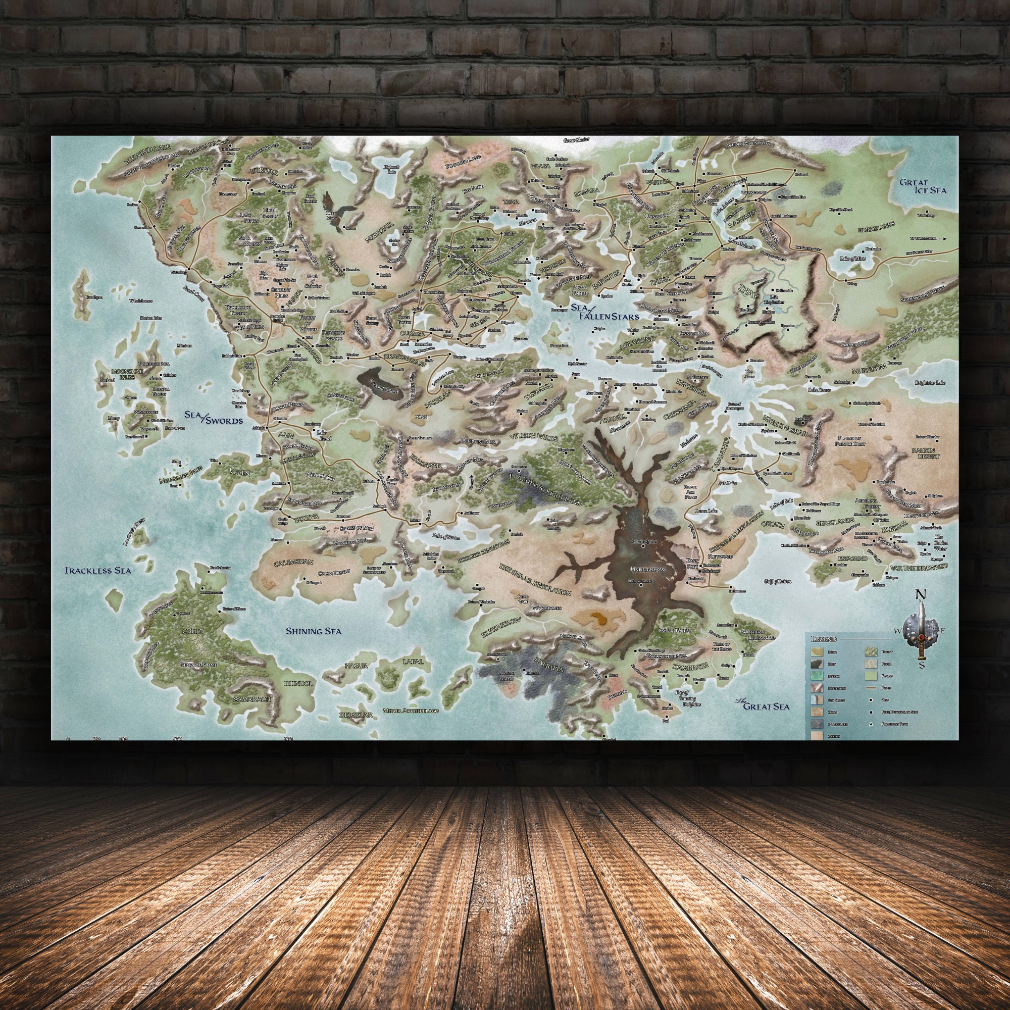 Dungeons & Dragons Map Canvas Poster Wall Art Wall Decor - Etsy ...