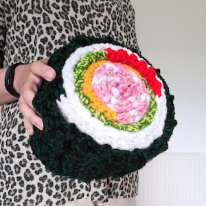 CROCHET PATTERN - PDF download - sushi scarf - shawl - maki roll - tutorial - written instructions