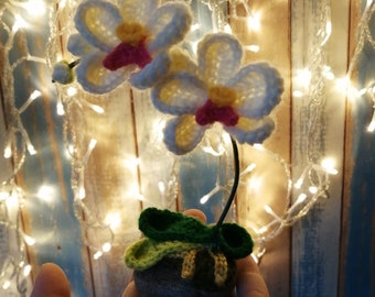 CROCHET PATTERN - PDF - download - tiny orchid - flower - amigurumi - floral - plant - gift