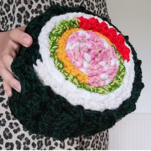 CROCHET PATTERN - PDF download - sushi scarf - shawl - maki roll - tutorial - written instructions