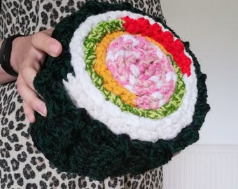 CROCHET PATTERN - PDF download - sushi scarf - shawl - maki roll - tutorial - written instructions