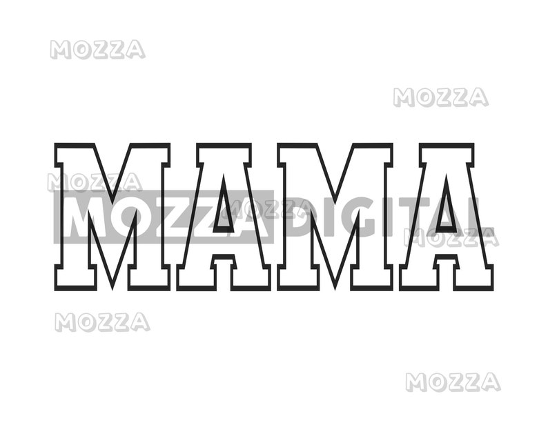 MAMA Varsity Arched Outline SVG Mama Png Mama Svg Vector - Etsy