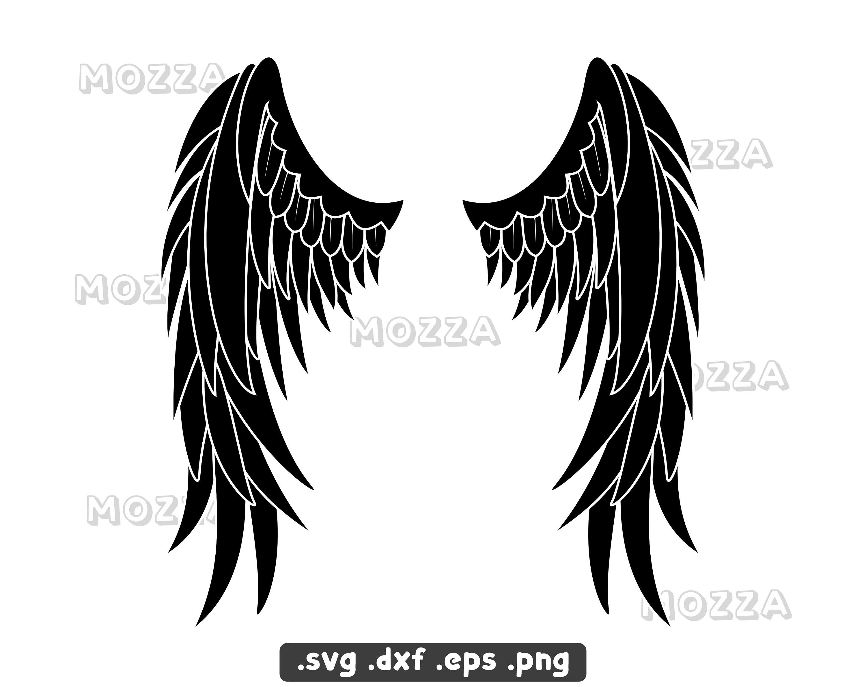 Wings SVG Wing Black Svg Angel Wing Vector Angel Wing Png Etsy