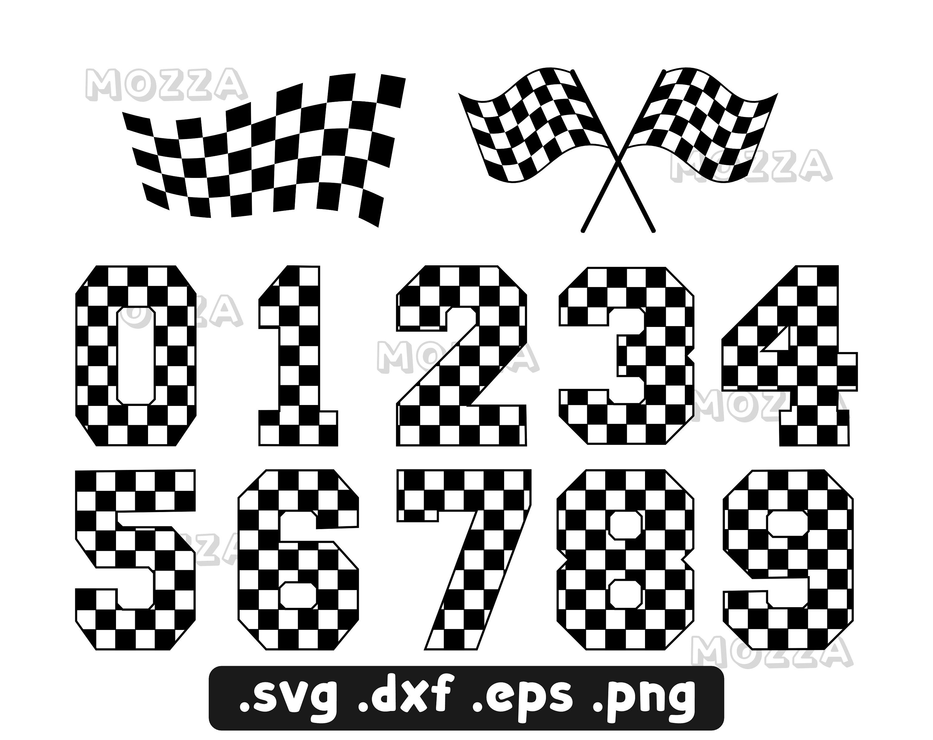 Checkered Numbers SVG Racing Numbers Svg Racing Png Etsy Australia