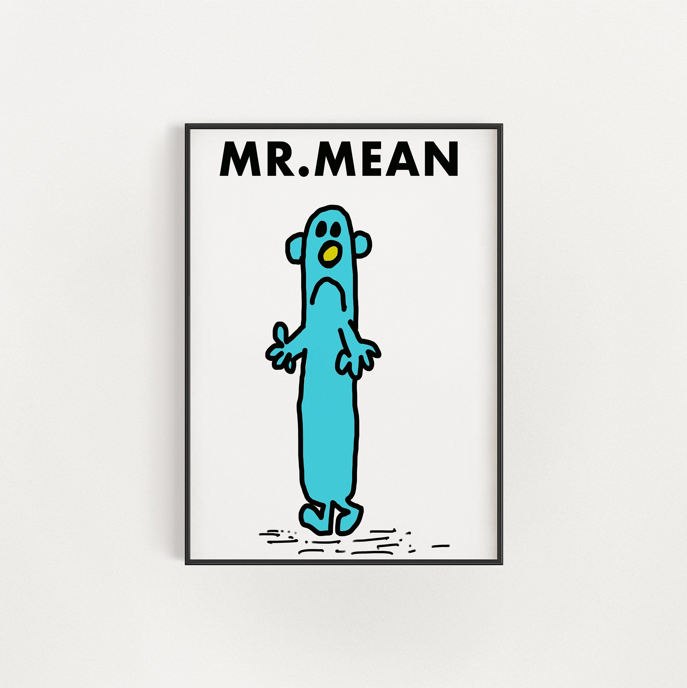 Printable Mr Men Art mr Mean Instant Download Mr Etsy Australia