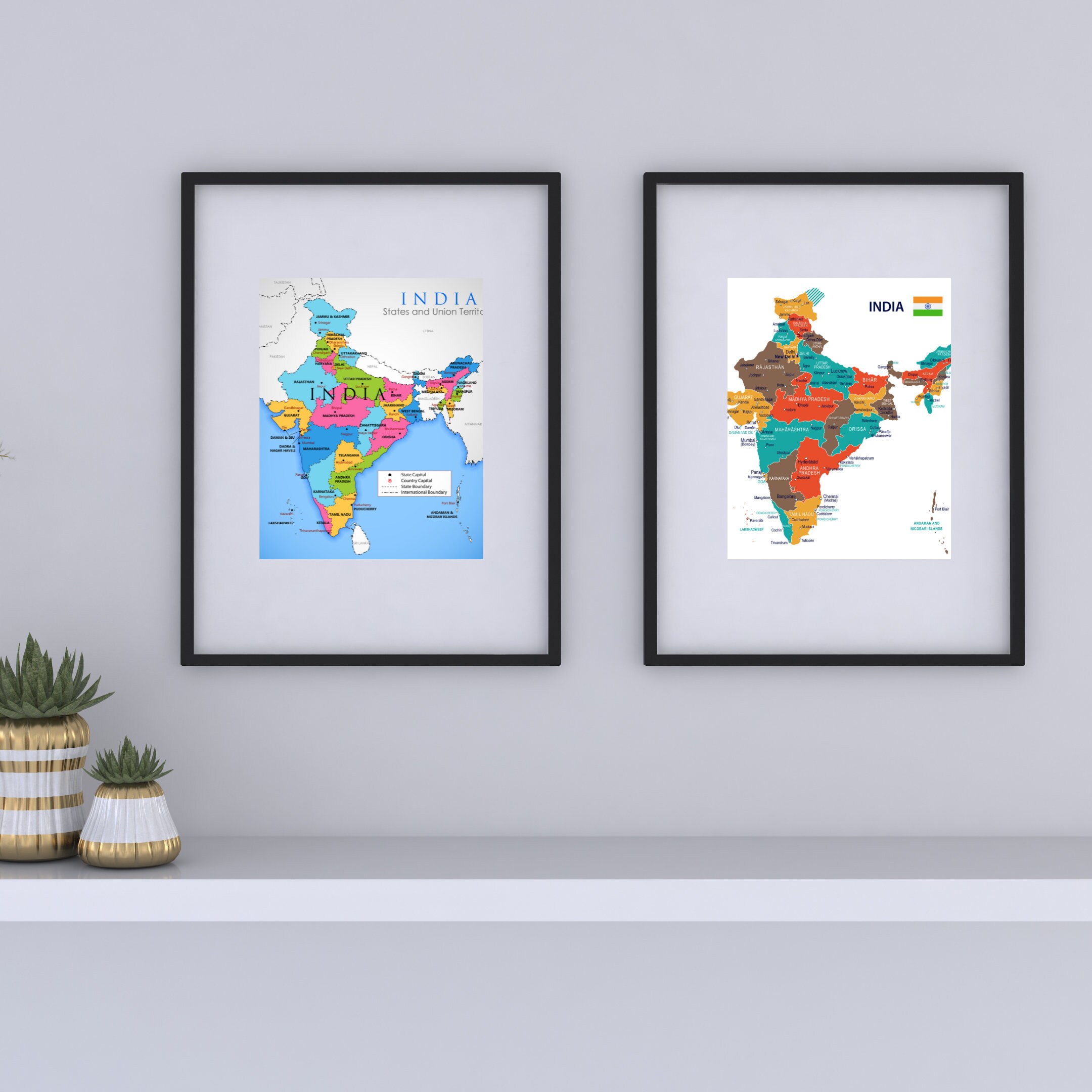 Map of India Digital India Map India Wall Art Download - Etsy