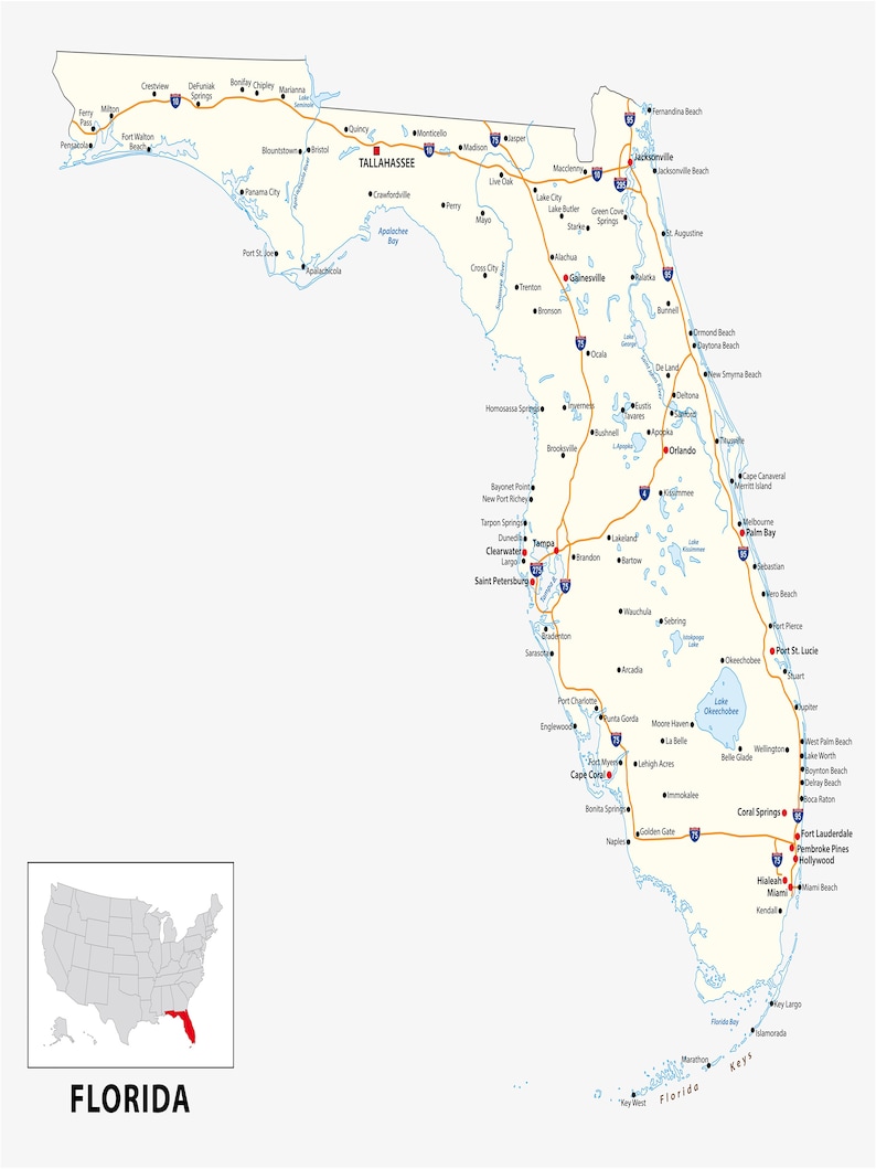 Road Map of Florida Digital Florida - Il 794xN.4055601144 Fctg 