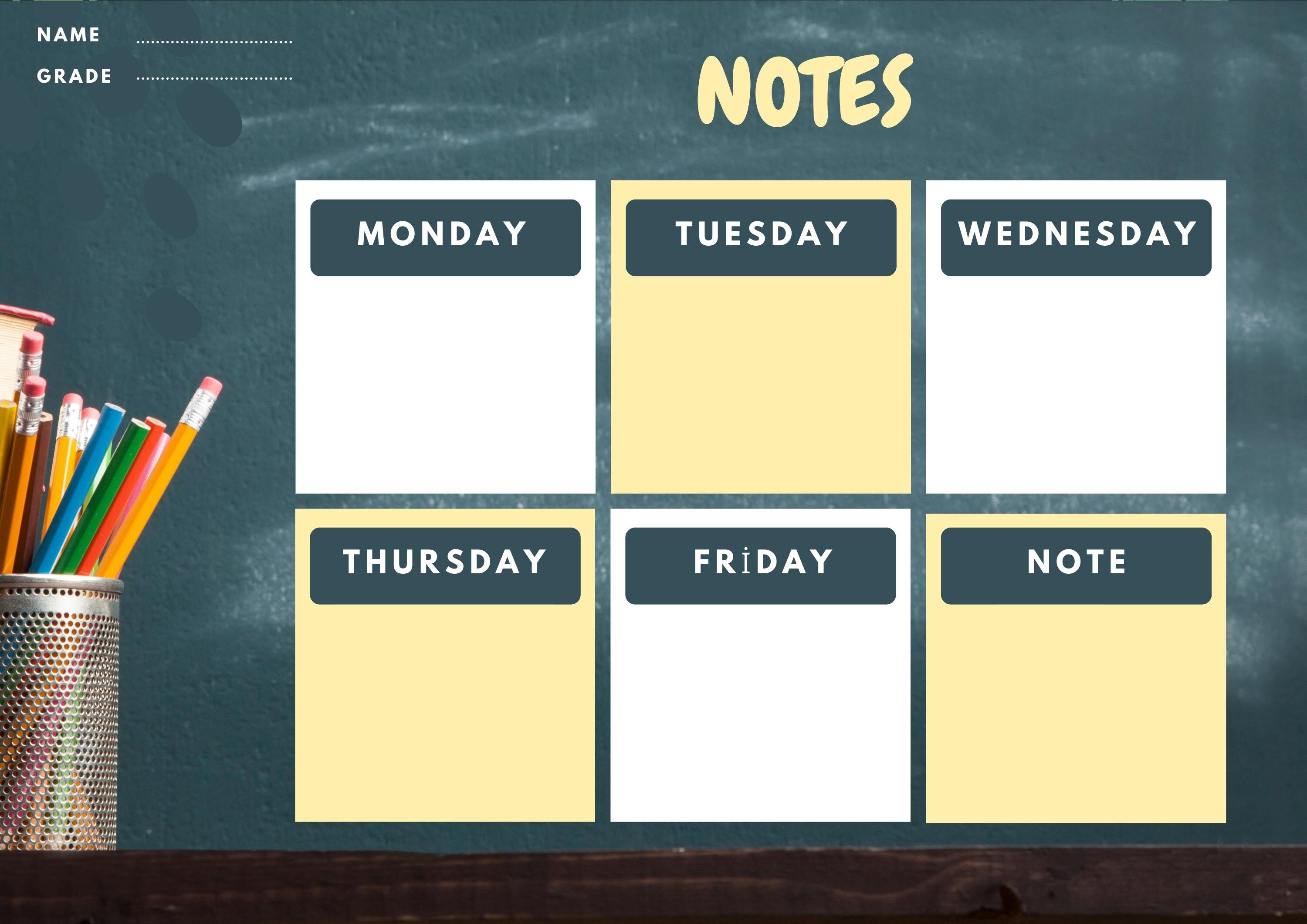 Weekly Planner Printable PDF Notepage Printable Note Taking - Etsy