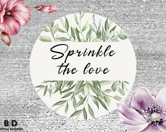 Sprinkle the Love Stickers, Green Foliage Wedding, Guest Favour Bag Stickers, Wedding Seals Stickers