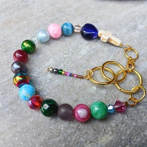 Beaded Jewelry Gemstone Bracelet Silver Cross Charm Bracelet for Kids Gifts Christian Jewelry for Teen Girl Gifts Pearl Bracelet for Her