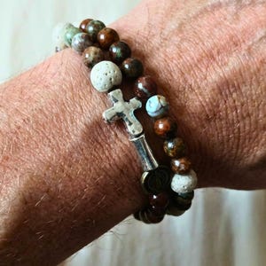 Natural Stone Traditional Rosary Jewelry for Him Christian Apparel Catholic Gift for Her Jewelry Statement Bracelet for Men Rosary Gift
