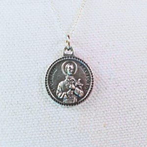Chaîne en argent Collier pendentif en argent Saint Gérard Bijoux en argent pour femmes Sainte de la fertilité Sainte patronne Femmes enceintes sage-femme Idées cadeaux