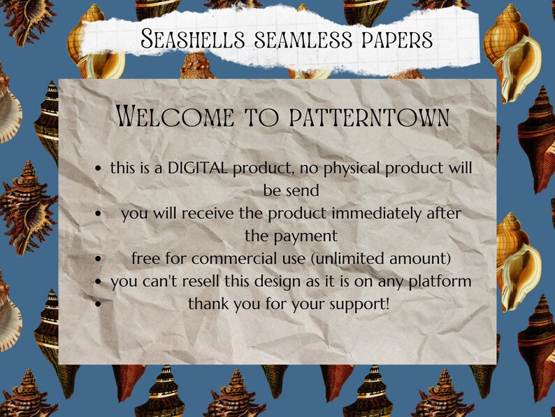 Sea Shells Wall Art Print Sea Life Digital Repeat Seamless Pattern ...