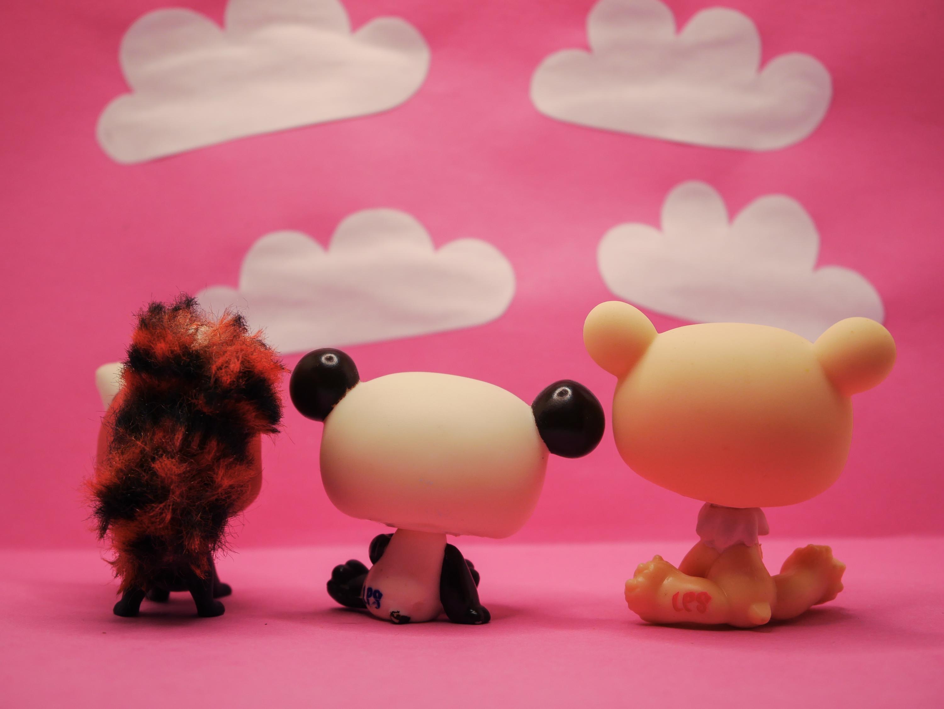Littlest Pet Shop Red Panda #120 Glitter Panda #2225 Polar