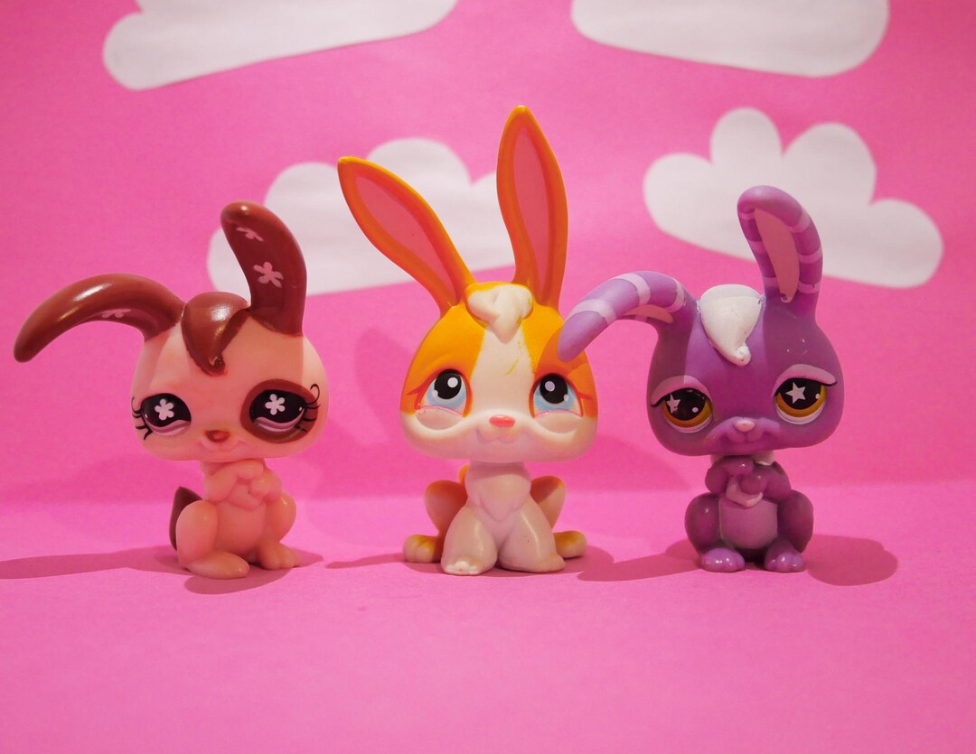 Littlest Pet Shop LPS Europe Exclusive Pink Rabbit Bunny With Flowers ...