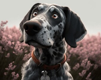 Portrait of your pet, Pixar style, creative poster, edited dog photo