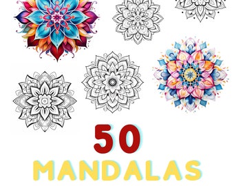 Mandala, 50 different designs to color for children and adults