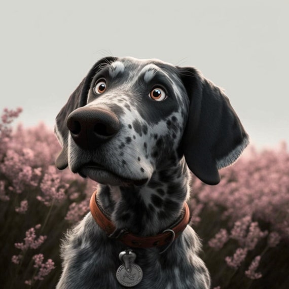 Portrait von deinem Haustier, Pixar Style, kreatives Poster, bearbeitetes Hundefoto