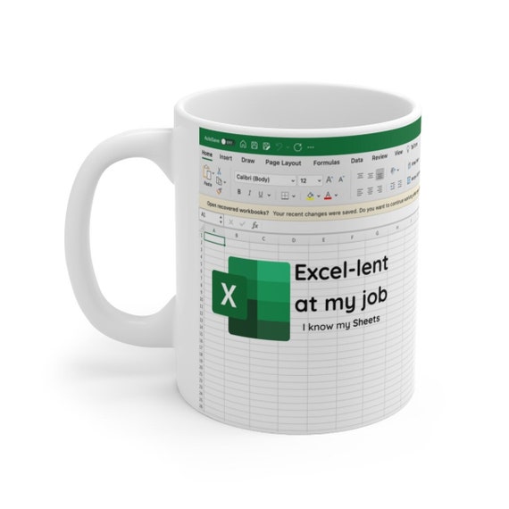Excel I Know My Sheet 11 Oz Mug FREE SHIPPING Spreadsheet Nerd Coworker  Gift, Miscrosoft Excel Mug, Funny Accountant Data Analyst Gift 