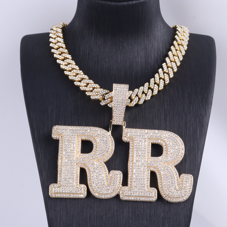 VVS Clarity CZ Iced Out Big Personalized Name Pendant Etsy