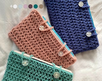 Handmade Crochet Book Sleeve, Cute Book Sleeve, White Book Sleeve, Pretty Book Sleeve, Aesthetic Book Sleeve | CrochetByBels