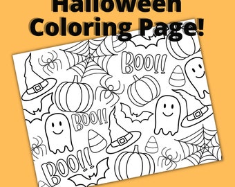 Halloween Coloring Sheet / Instant Download