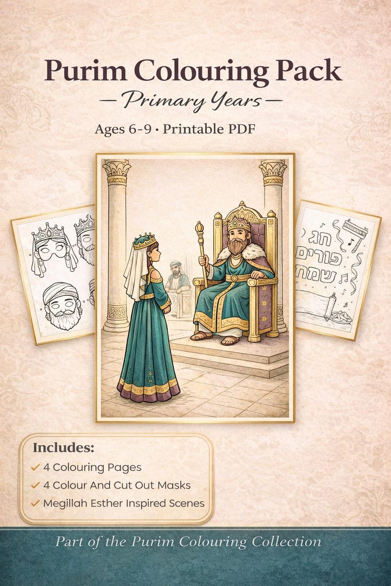 Purim Worksheets.pdf Purim Coloring Pages for Kids, 10 Printable Purim Masks & Activities ...