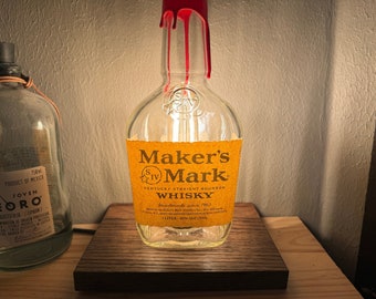 Maker's Mark Bottle Lamp | Man Cave & Bar Decor | Bourbon Lover Gift | Groomsman Gift