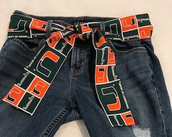 University of Miami Belt, University of Miami Swag, University of Miami College Accessory, University of Miami Tailgate
