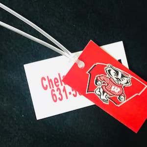 Laminated Personalized College Luggage Tags, University of Wisconsin Luggage Tags, College Luggage Tags, Luggage tags
