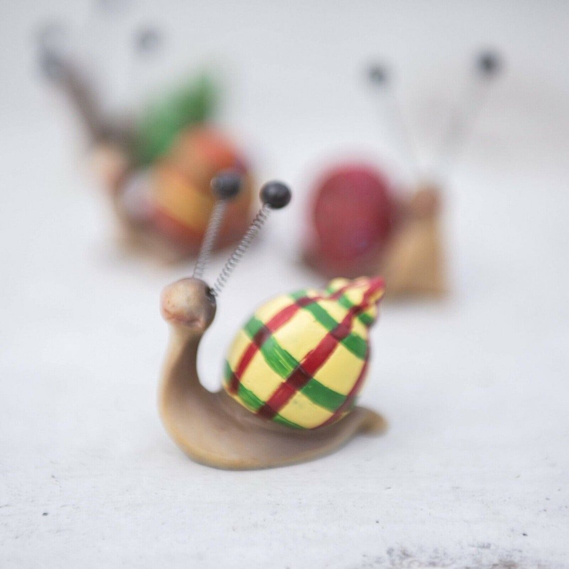 4PC Snail Garden Ornaments Mini Animal Statues Figures Insect Etsy UK