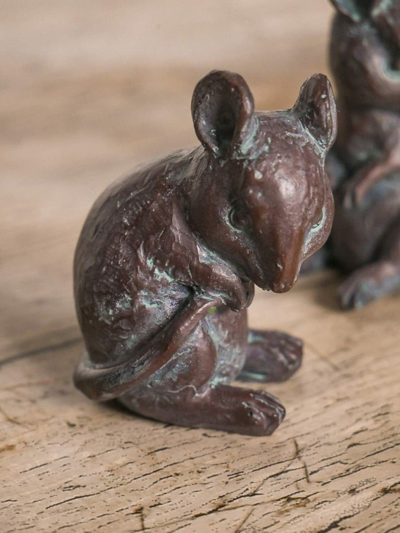 Set of 4 Mice Ornament Bronze Effect Mouse Animal Figures Home Etsy UK
