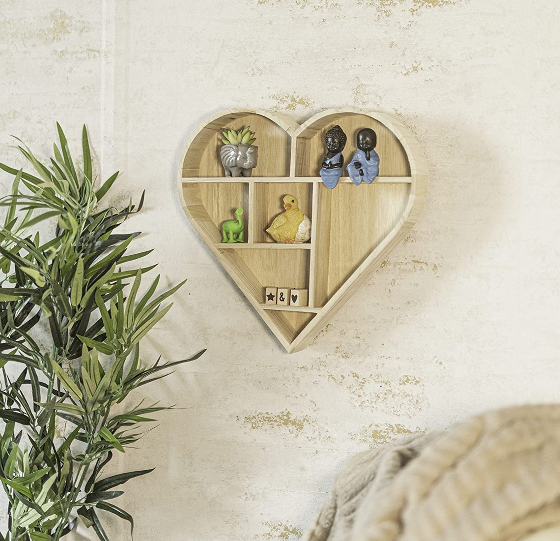 Heart Wall Shelf Home Handmade Wooden Floating Display Unit Etsy UK
