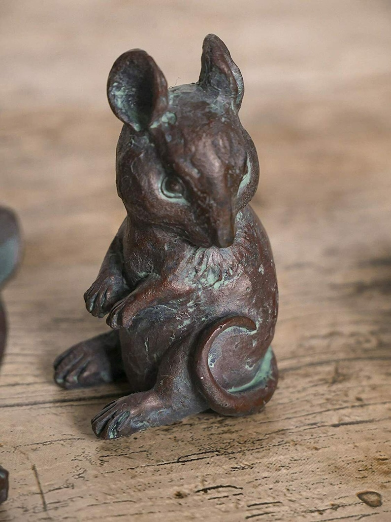 Set of 4 Mice Ornament Bronze Effect Mouse Animal Figures Home Etsy UK
