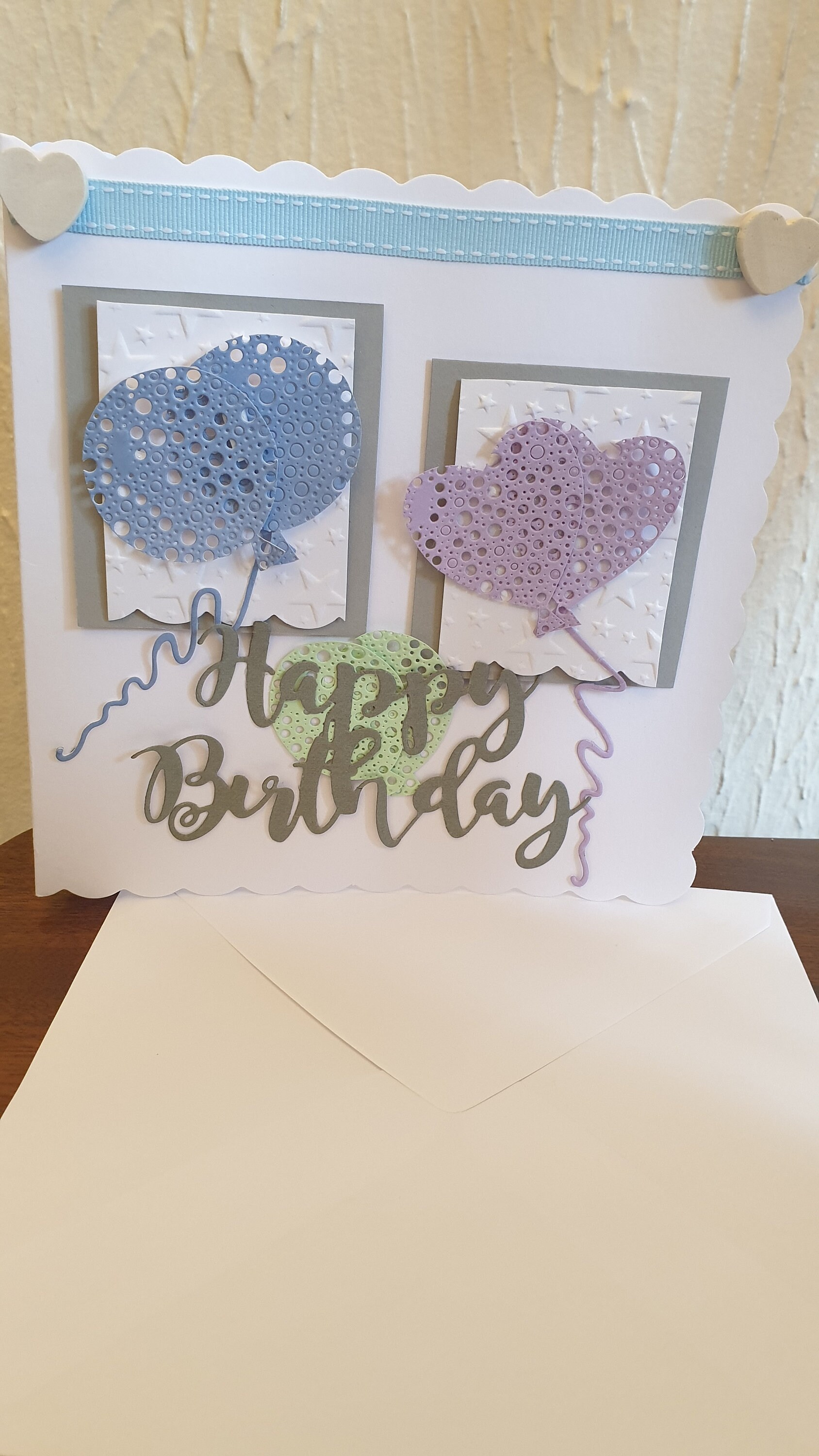 Happy Birthday Die Cut Balloons Card Etsy
