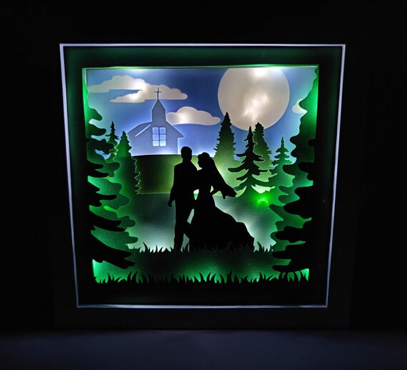 Wedding Shadow Box Light up Shadow Box Unique Wedding Gift Etsy