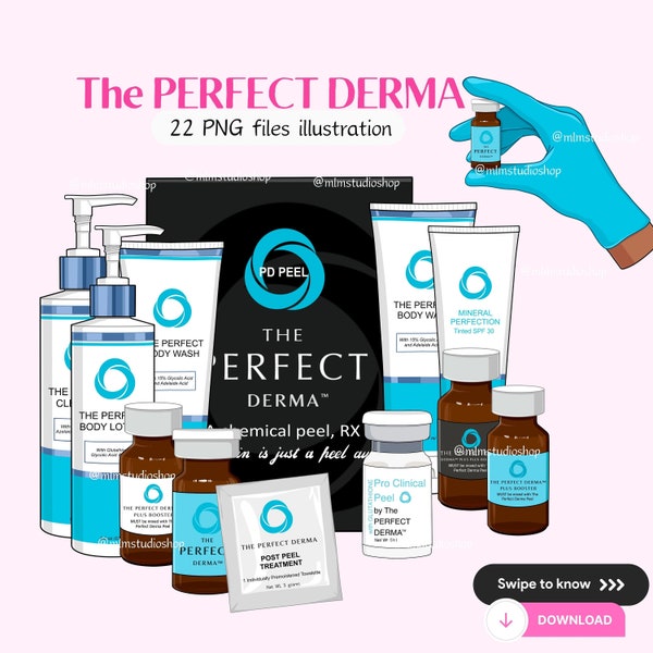 PERFECT derma PEEL cosmetic  Illustration, Digital instant download, Skincare  PNG