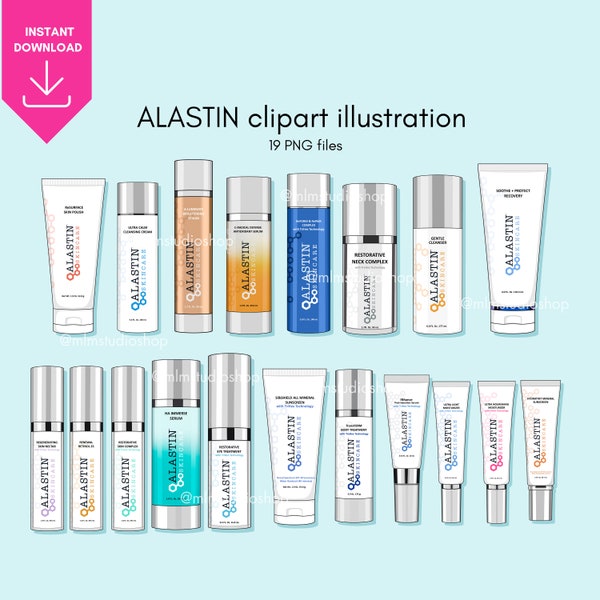 ALASTIN Product Illustration Pack cosmetics  Illustration, Digital instant download, Skincare Icon PNG