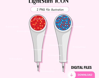 LIGHTSTIM ILLUSTRATION (digital instant download) clipart, Skincare PNG