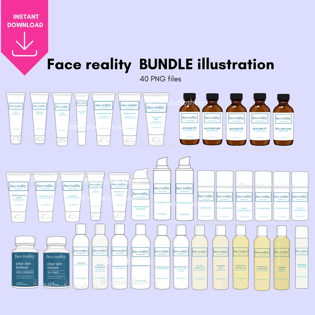 FACE REALITY Product Illustration Pack Cosmetics Bundle Etsy